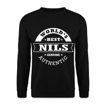 Nils world s best personalized gift name nils - Unisex Sweatshirt - black - Front - Alina (178cm) & Michal (187cm)