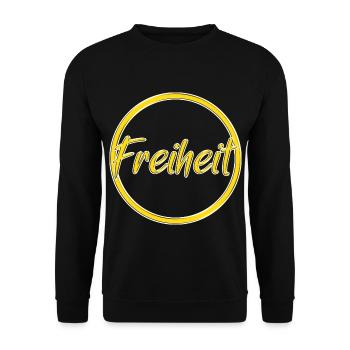 Freiheit - Unisex Pullover - Schwarz - Vorne - Alina (178cm) & Michal (187cm)