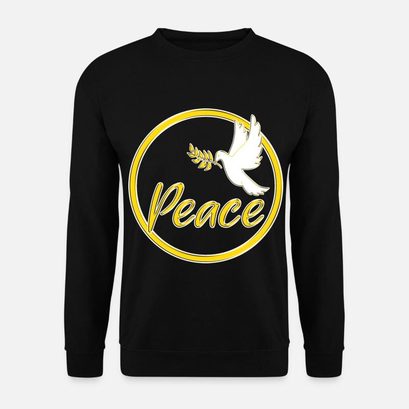 Peace Friedenstaube Friedenszeichen Statement - Unisex Pullover - Schwarz