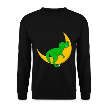 Dino Kind T-Rex Baby Schlafshirt Dinosaurier - Unisex Pullover - Schwarz - Vorne - Alina (178cm) & Michal (187cm)