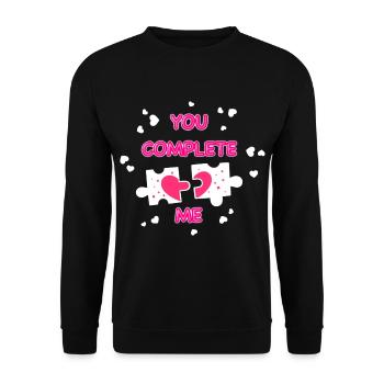 You Complete Me - Unisex Sweatshirt - black - Front - Alina (178cm) & Michal (187cm)