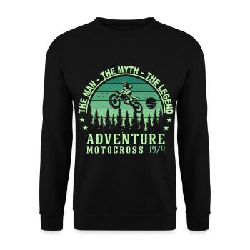 1974 Geburtstag geboren im Jahr 1974 Retro Vintage - Unisex Pullover - Schwarz - Vorne - Alina (178cm) & Michal (187cm)