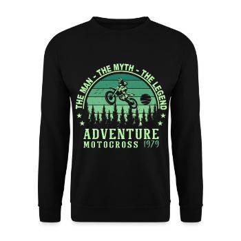 1979 Geburtstag geboren im Jahr 1979 Retro Vintage - Unisex Pullover - Schwarz - Vorne - Alina (178cm) & Michal (187cm)