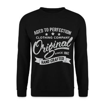 Original 1962 Jahrgang Retro 1962 Geburtstag 1962 - Unisex Pullover - Schwarz - Vorne - Alina (178cm) & Michal (187cm)