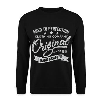 Original 1947 Jahrgang Retro 1947 Geburtstag 1947 - Unisex Pullover - Schwarz - Vorne - Alina (178cm) & Michal (187cm)