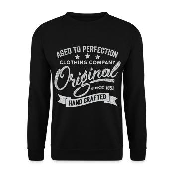 Original 1952 Vintage Rétro 1952 Anniversaire 1952 - Sweat-shirt Unisexe - noir - Devant - Alina (178cm) & Michal (187cm)