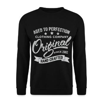 Original 2002 Vintage Rétro 2002 Anniversaire 2002 - Sweat-shirt Unisexe - noir - Devant - Alina (178cm) & Michal (187cm)