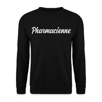 Pharmacienne Santé Médicaments Officine Préparatio - Sweat-shirt Unisexe - noir - Devant - Alina (178cm) & Michal (187cm)