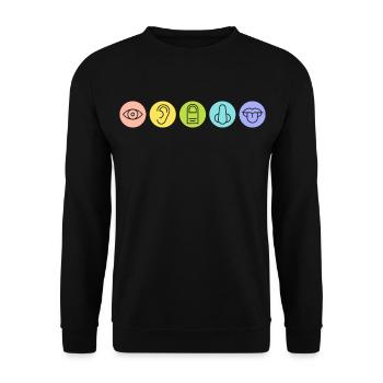 Fünf Sinne, Sinnesorgane, Medizin - Unisex Pullover - Schwarz - Vorne - Alina (178cm) & Michal (187cm)