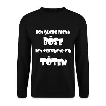 Lustiger Spruch zum lachen - Unisex Pullover - Schwarz - Vorne - Alina (178cm) & Michal (187cm)
