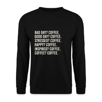 KAFFEE COFFEE - Unisex Sweatshirt - black - Front - Alina (178cm) & Michal (187cm)