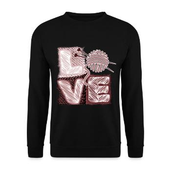 I love knitting and crocheting and wool - Unisex Sweatshirt - black - Front - Alina (178cm) & Michal (187cm)
