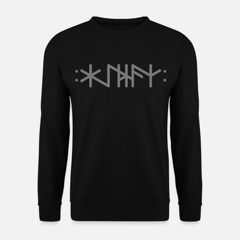 Haithnaz "Heathe(n)/heidnisch" Text, QRF0© - Unisex Pullover - Schwarz