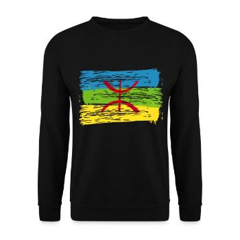 Amazigh Flagge - Unisex Pullover - Schwarz - Vorne - Alina (178cm) & Michal (187cm)