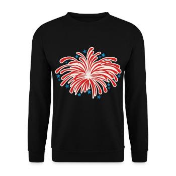 Feuerwerk blau und rot - Unisex Pullover - Schwarz - Vorne - Alina (178cm) & Michal (187cm)