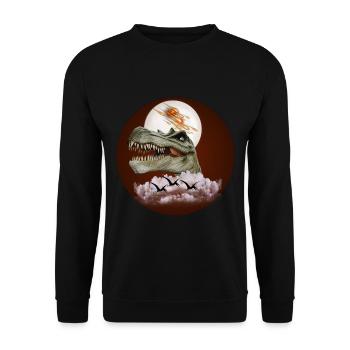 Dinosaur Lunch Time - Unisex Sweatshirt - black - Front - Alina (178cm) & Michal (187cm)