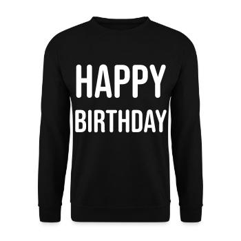 Joyeux anniversaire Cadeau d’anniversaire - Sweat-shirt Unisexe - noir - Devant - Alina (178cm) & Michal (187cm)