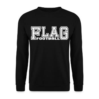 Flag Football Spielerin und Spieler Design - Unisex Pullover - Schwarz - Vorne - Alina (178cm) & Michal (187cm)