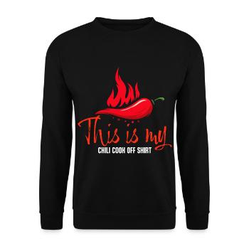 This Is My Chili Cook Off Shirt - Chili Pepper - Unisex Sweatshirt - black - Front - Alina (178cm) & Michal (187cm)