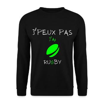 j'peux pas j'ai rugby - Sweat-shirt Unisexe - noir - Devant - Alina (178cm) & Michal (187cm)