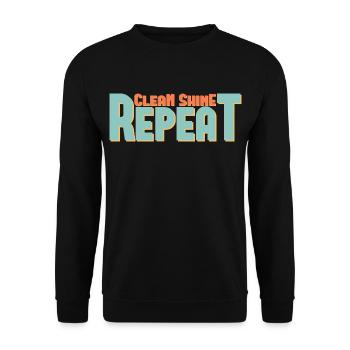 Clean Shine Repeat Detailer Car Lover Tuner - Unisex Sweatshirt - black - Front - Alina (178cm) & Michal (187cm)