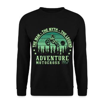 1957 Birthday born in 1957 Retro Vintage - Unisex Sweatshirt - black - Front - Alina (178cm) & Michal (187cm)