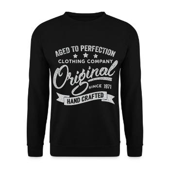 Original 1971 Vintage Rétro 1971 Anniversaire 1971 - Sweat-shirt Unisexe - noir - Devant - Alina (178cm) & Michal (187cm)