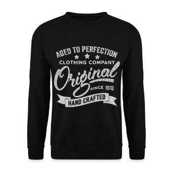 Original 1970 Jahrgang Retro 1970 Geburtstag 1970 - Unisex Pullover - Schwarz - Vorne - Alina (178cm) & Michal (187cm)