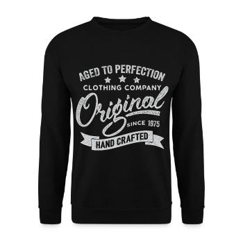 Original 1975 Vintage Rétro 1975 Anniversaire 1975 - Sweat-shirt Unisexe - noir - Devant - Alina (178cm) & Michal (187cm)