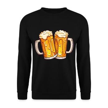 Chopes à bière Chopes à bière Verres à bière Bière Boire de l’alcool - Sweat-shirt Unisexe - noir - Devant - Alina (178cm) & Michal (187cm)