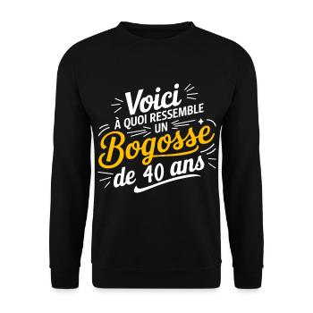 40 BECHER - Unisex Pullover - Schwarz - Vorne - Alina (178cm) & Michal (187cm)