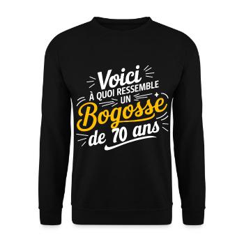 BOGOSSE DE 70 - Sweat-shirt Unisexe - noir - Devant - Alina (178cm) & Michal (187cm)