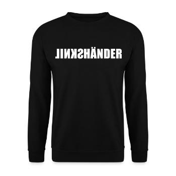 Left-handed - with left - mirror writing - Unisex Sweatshirt - black - Front - Alina (178cm) & Michal (187cm)