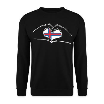 J’adore l’île - coeur mains - Sweat-shirt Unisexe - noir - Devant - Alina (178cm) & Michal (187cm)