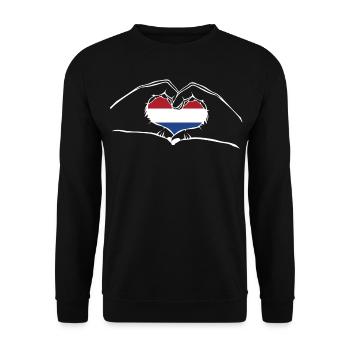 J’ai le cœur amour - Hollande - mains - Sweat-shirt Unisexe - noir - Devant - Alina (178cm) & Michal (187cm)
