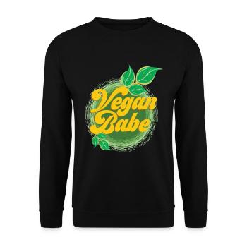 Vegan Babe - Cadeau Végétalien Végétarien Sain - Sweat-shirt Unisexe - noir - Devant - Alina (178cm) & Michal (187cm)