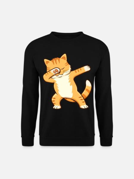 Dabbing Katze Dab Cat Geschenk - Unisex Pullover - Schwarz