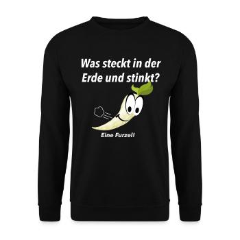 LUSTIGE SPRÜCHE T-Shirt GESCHENKIDEE - Furzel - Unisex Pullover - Schwarz - Vorne - Alina (178cm) & Michal (187cm)