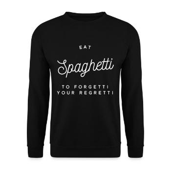 manger des spaghettis pour oublier vos regrettés - Sweat-shirt Unisexe - noir - Devant - Alina (178cm) & Michal (187cm)