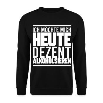 DEZENT ALKOHOLISIEREN, GESCHENK - Unisex Pullover - Schwarz - Vorne - Alina (178cm) & Michal (187cm)