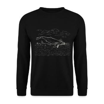 Baleine - Sweat-shirt Unisexe - noir - Devant - Alina (178cm) & Michal (187cm)