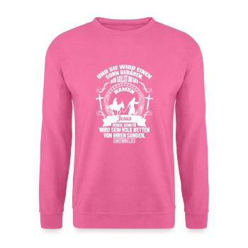 Christliche Weihnachtsgeschichte - Unisex Pullover - Pink - Vorne