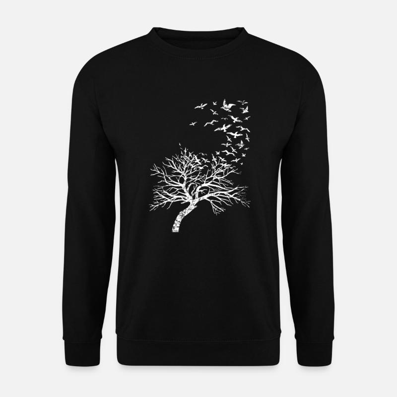 VÖGEL - BIRDS - BAUM - NATUR - Unisex Pullover - Schwarz