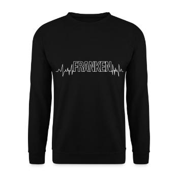 Franken Herzschlag & Fränkisch in bayern Geschenk - Unisex Pullover - Schwarz - Vorne - Alina (178cm) & Michal (187cm)