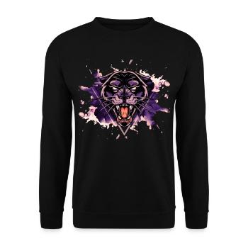 Panther Panter Purple Black Splash Predator Animal - Unisex Sweatshirt - black - Front - Alina (178cm) & Michal (187cm)