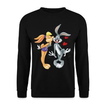 Looney Tunes Bugs Bunny and Lola Love - Unisex Sweatshirt - black - Front - Alina (178cm) & Michal (187cm)