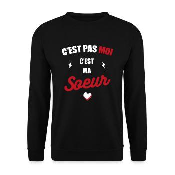 C'EST PAS MOI C'EST MA SOEUR - Sweat-shirt Unisexe - noir - Devant - Alina (178cm) & Michal (187cm)