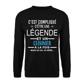 Légende Et CUISINIER - Sweat-shirt Unisexe - noir - Devant - Alina (178cm) & Michal (187cm)