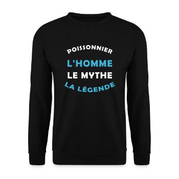 légende et POISSONNIER - Sweat-shirt Unisexe - noir - Devant - Alina (178cm) & Michal (187cm)