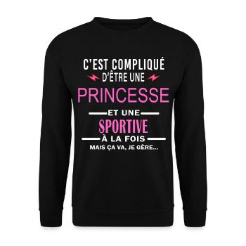 princesse Et SPORTIVE - Sweat-shirt Unisexe - noir - Devant - Alina (178cm) & Michal (187cm)